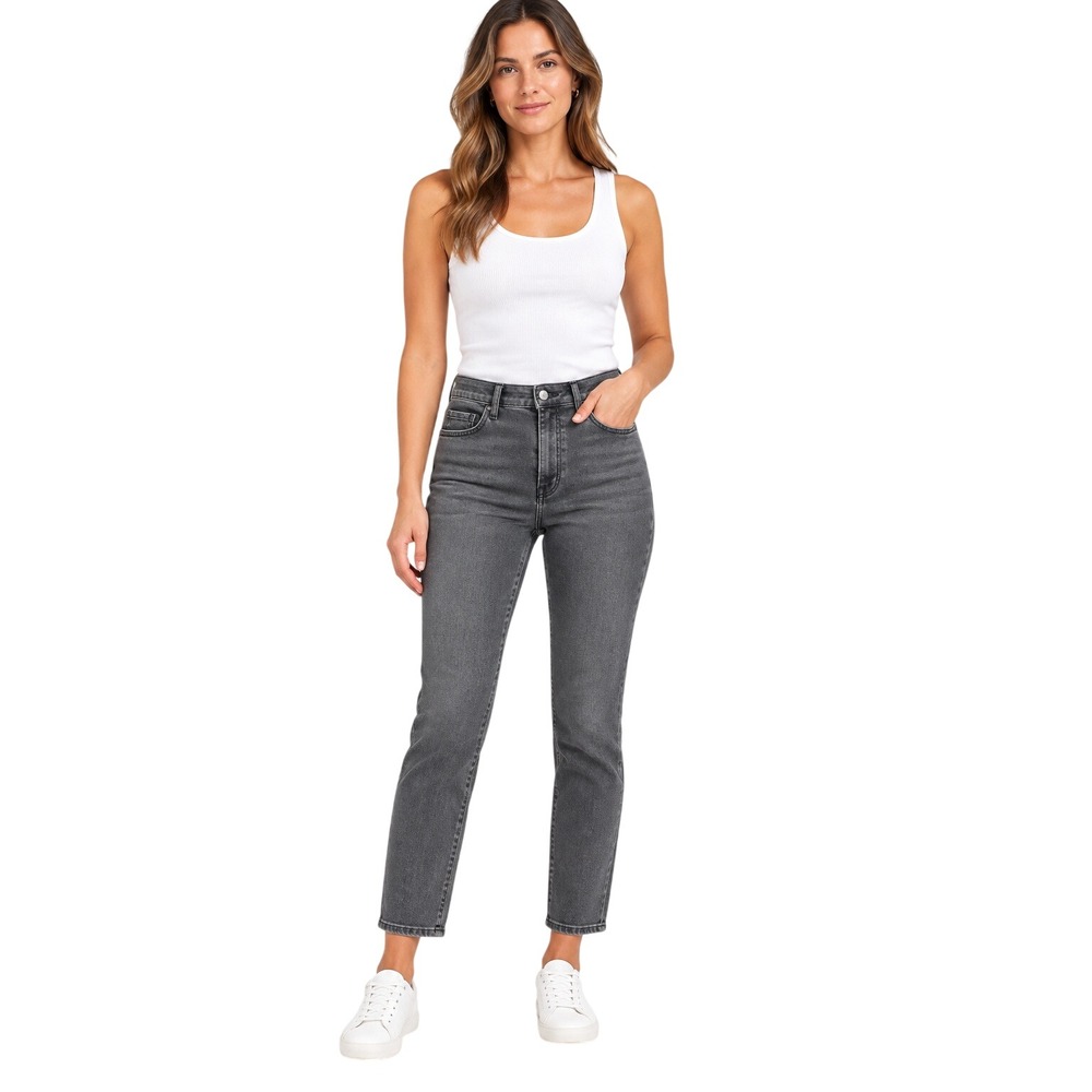 Everlane Cigarette Jeans Womens 30 Gray Excellent High Rise Slim Straight Ankle